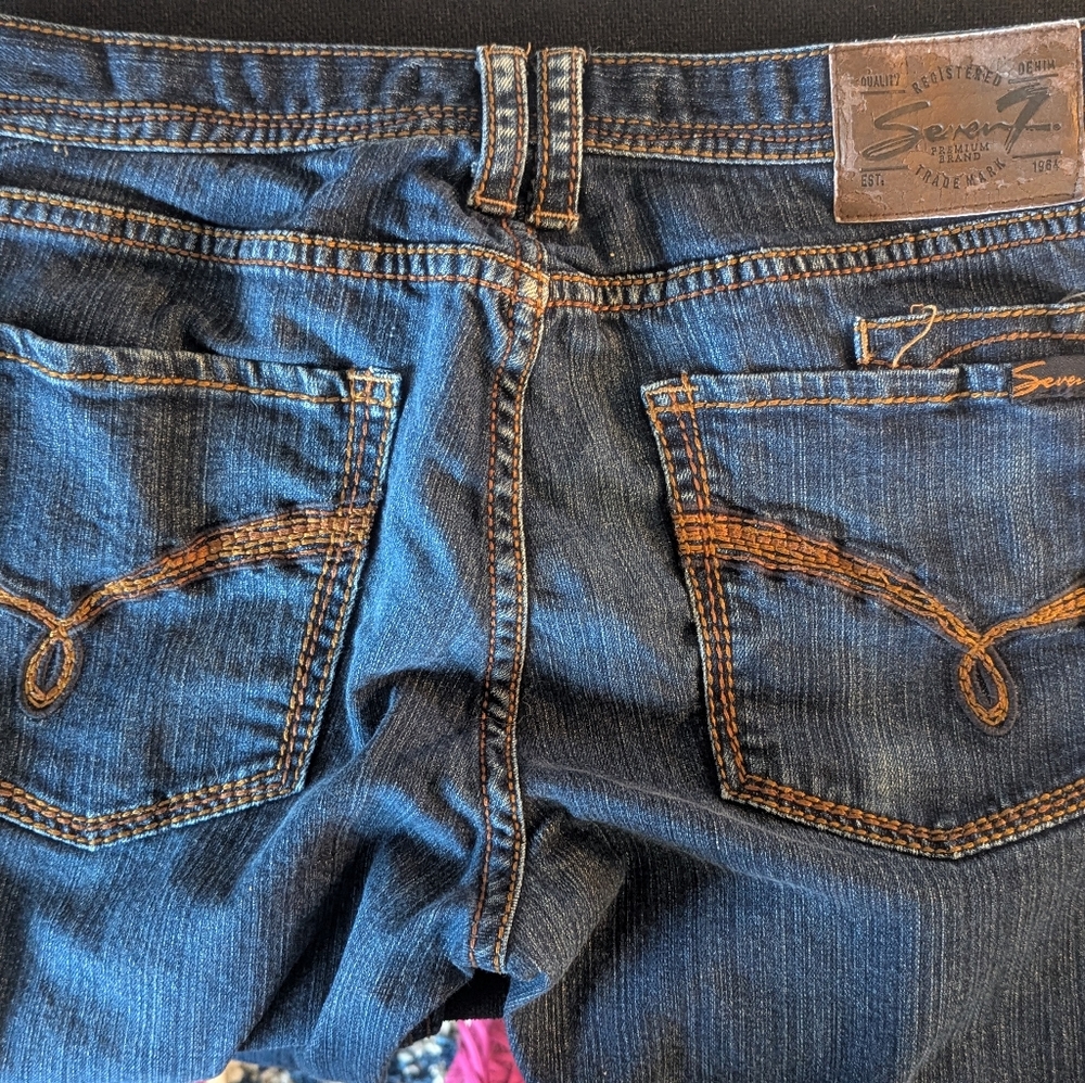 7 For All Mankind Dark Blue Boot Cut Jeans